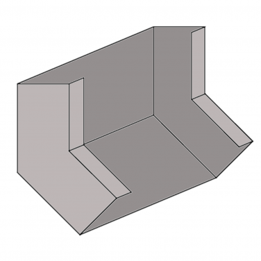 Wall Duct Inside 45° Adapter 10'' x 3.5''